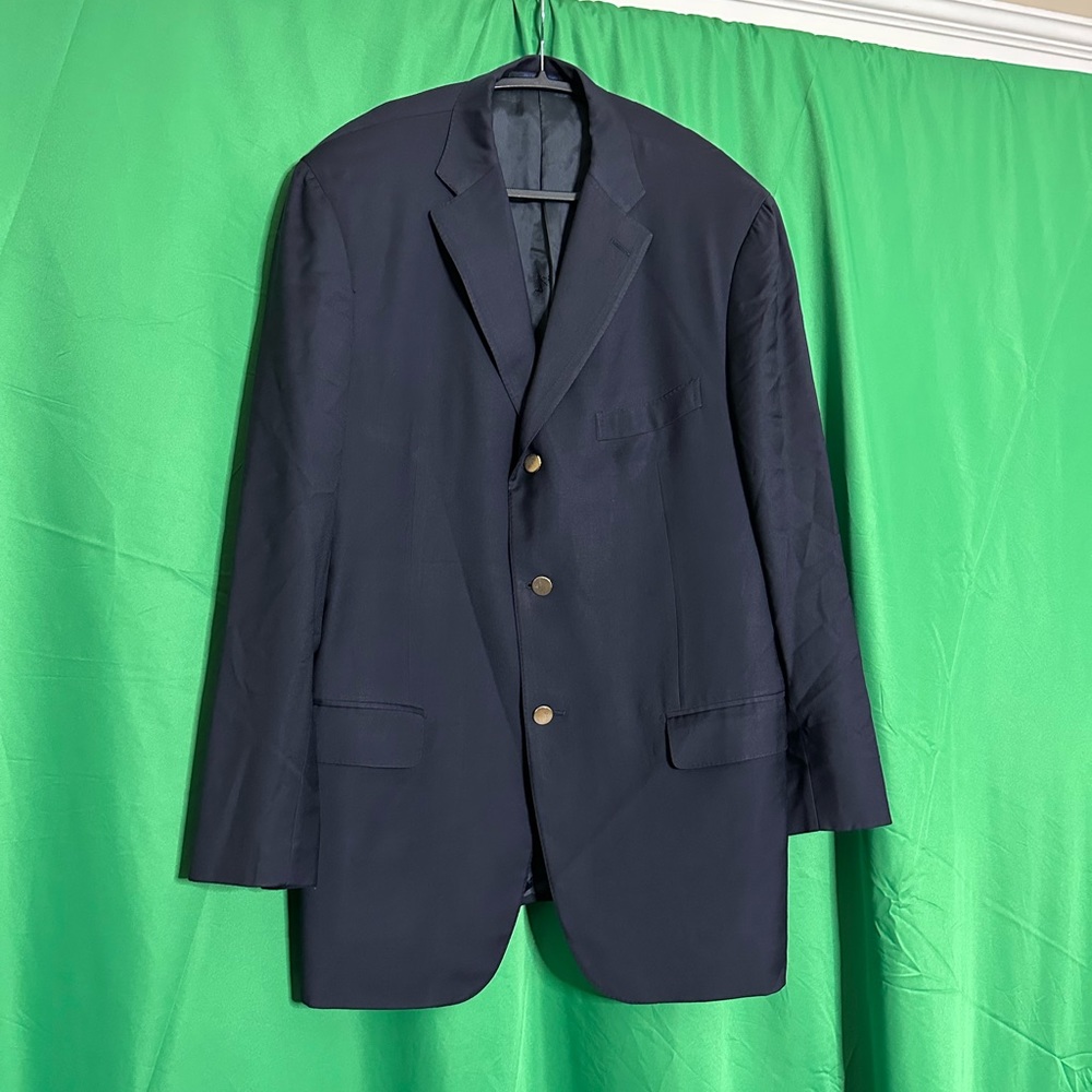 ISAIA Super 150s wool gold button blazer jacket Italy